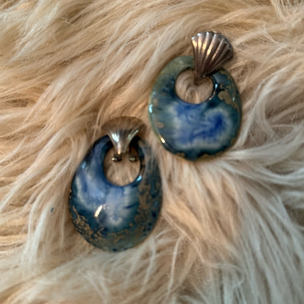 Hamdmade ceramic earrings